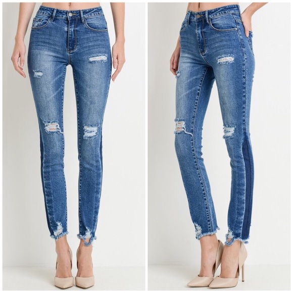 The Emmi Distressed High Waisted Ankle Skim Jeans - Picture 2 of 6